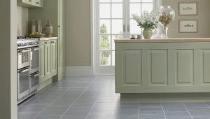  Design tiles for floors and laminate in the kitchen and in the hallway
