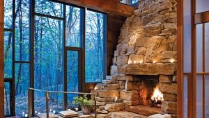 Fireplaces made of natural stone