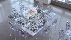  Glass tables with photo printing for the kitchen