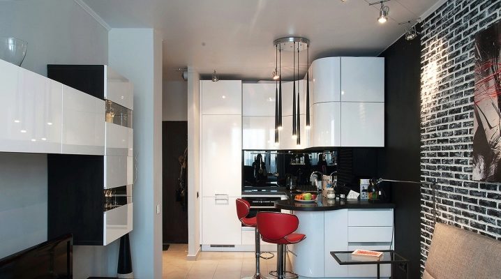  Design kuchyně-obývací pokoj o rozloze 12 m2. m