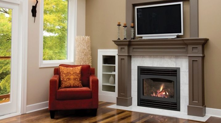  Fireplaces under the TV in the living room interior