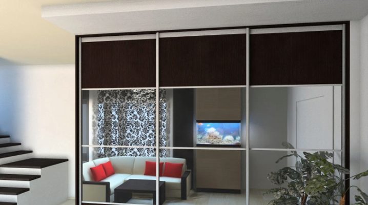  Mirrored sliding doors for a dressing room