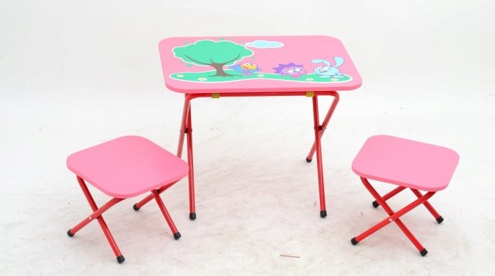 Vaikų sulankstomas stalas ir kėdė