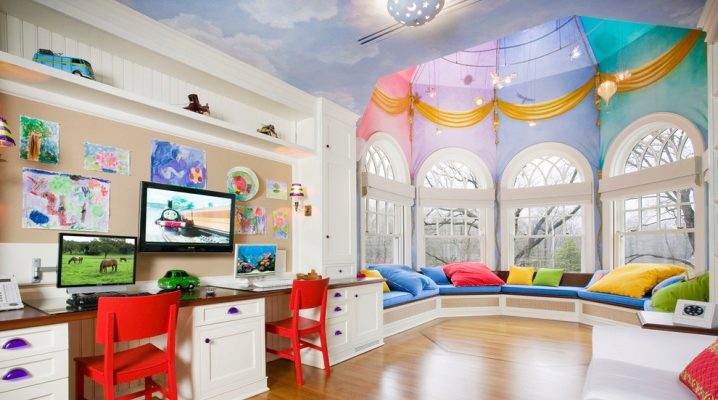  Vaikų kambario lubų dizainas
