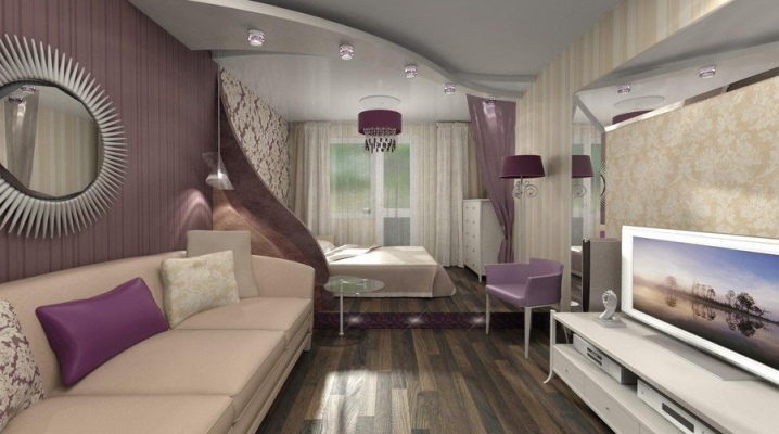  डिजाइन बेडरूम लिविंग रूम 18 वर्ग मीटर। मीटर