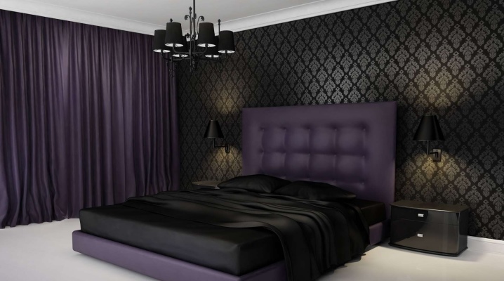  काले रंग में बेडरूम