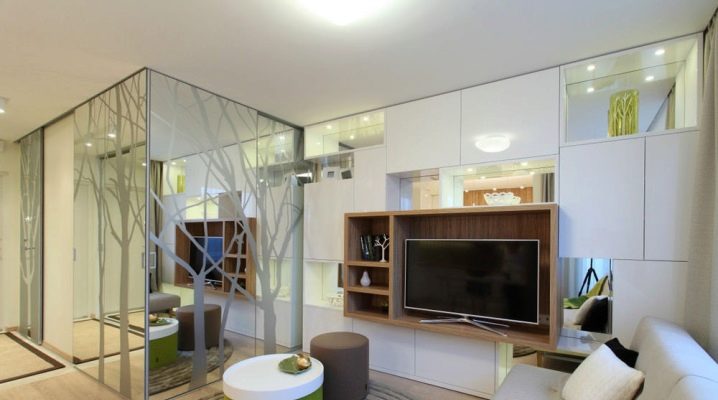  40 평방 미터의 원룸 아파트에 대한 흥미로운 디자인 옵션. m