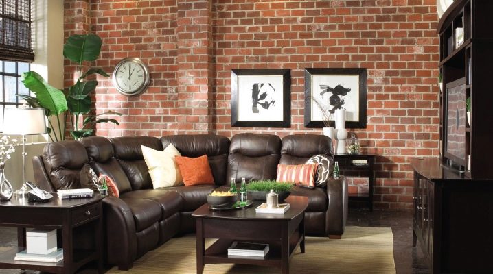 Brick wall in living room interior design