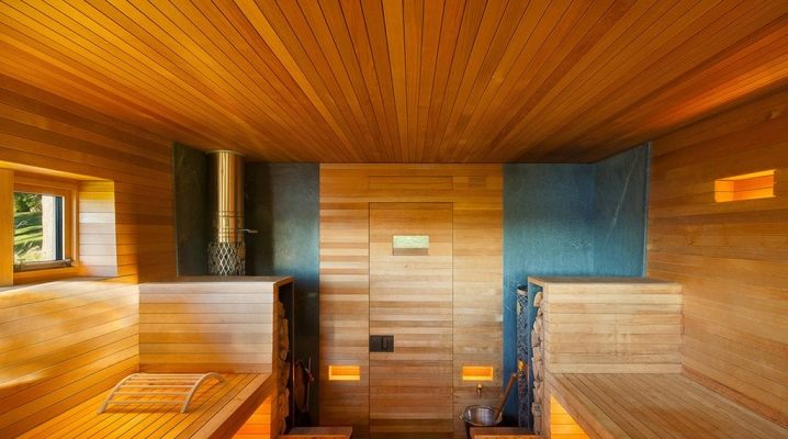  अंदर स्नान करने की समाप्ति: एक पसीना कमरा, शॉवर, रेस्टरूम की व्यवस्था