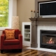 Fireplaces under the TV in the living room interior